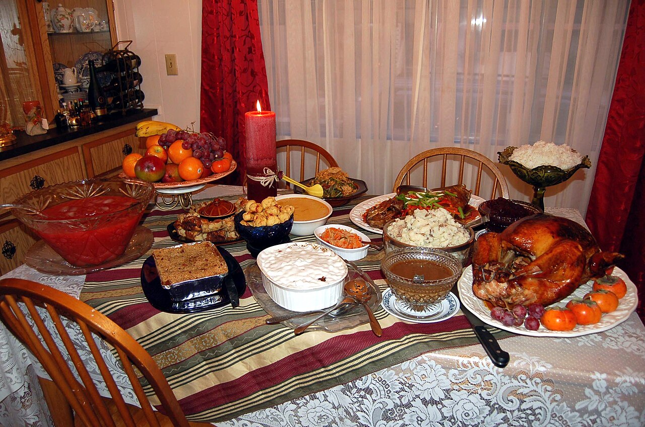 Thanksgiving turkey on a holiday dinner plate